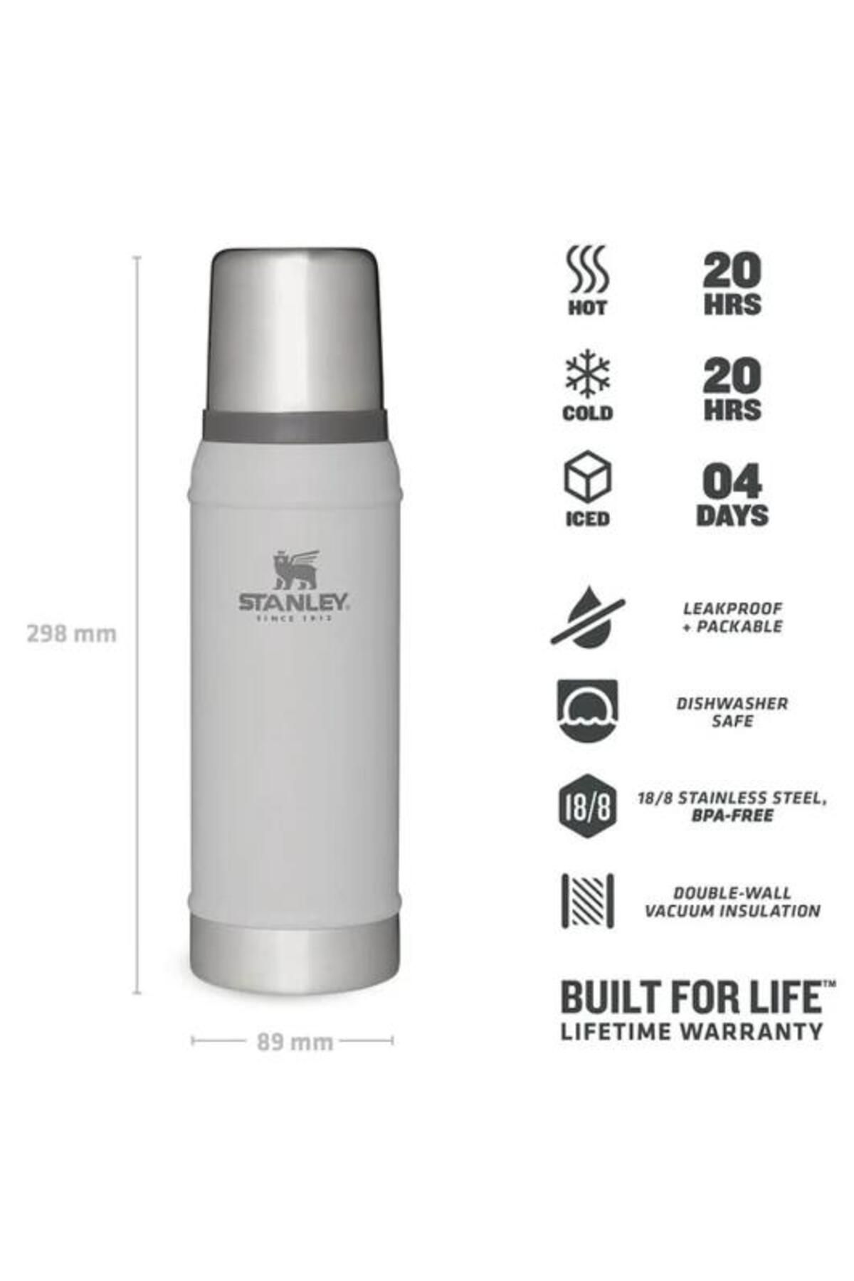 Klasik Vakumlu Paslanmaz Çelik Termos 0.75 Lt Beyaz - Görsel 4